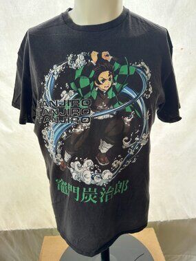 Demon Slayer Tanjiro Men's Black T Shirt Size Large Aniplex